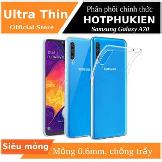 Ốp lưng silicon dẻo trong suốt cho Samsung Galaxy A70 mỏng 0.6mm chính hãng Ultra Thin