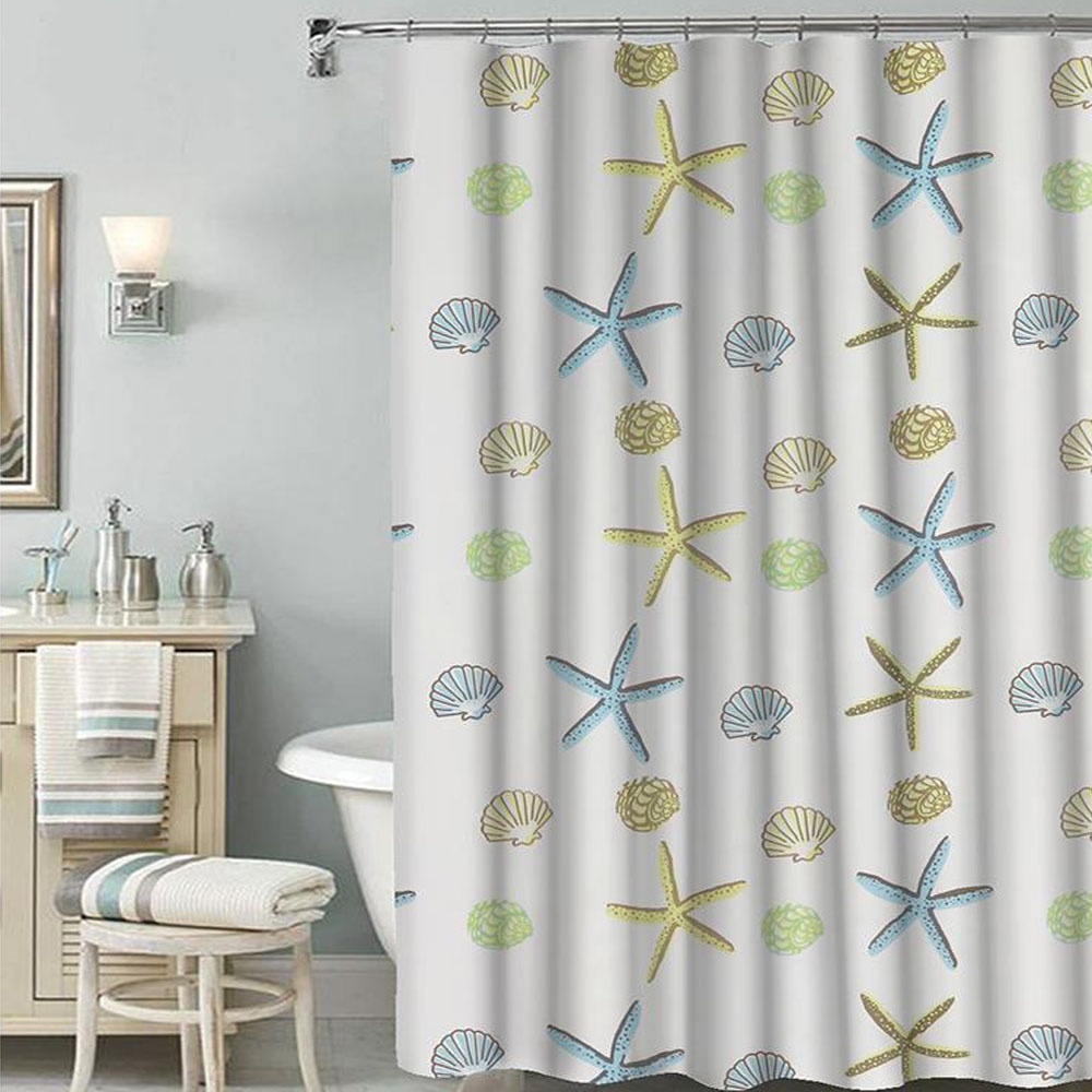 HomeBase MOYA Rèm tắm bằng PEVA PE7208A W180xD0.1xH180 Cm màu trắng