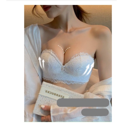 Áo Lót Ren Cúp Ngực Chống Tụt Không Dây Nâng Ngực Tạo Khe Đệm Bàn Tay Cao Cấp 158