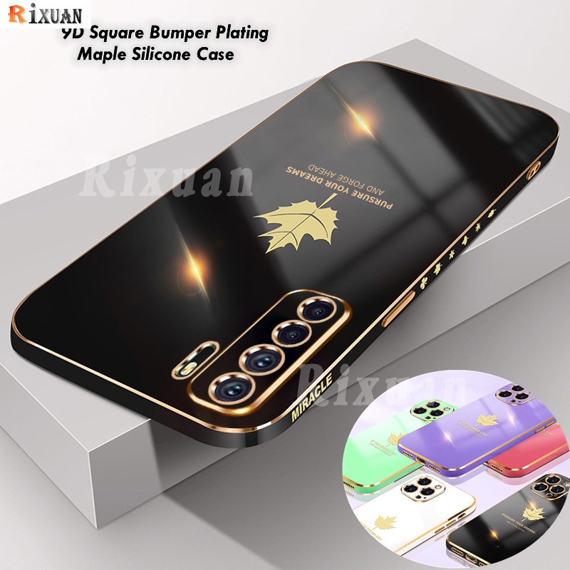 Ốp Điện Thoại Mạ Điện Hình Lá Phong Cho Huawei Nova 8i Nova7i Nova7SE Nova5T 3i Y7A Y9S Y7 Pro Y9 Prime 2019
