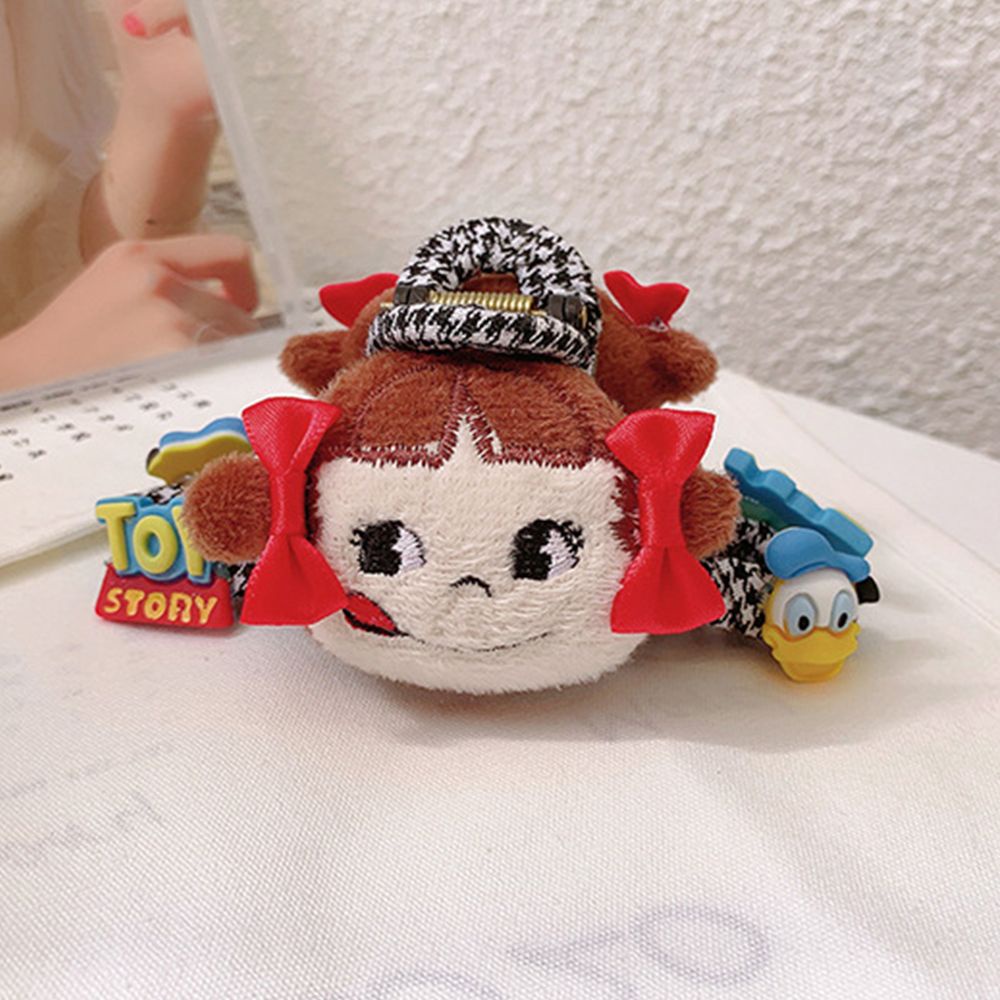 Kẹp tóc càng cua bằng vải acrylic hình gấu dâu tây hoạt hình phong cách Hàn Quốc dễ thương cho nữ