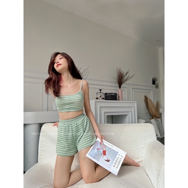 Lisa set - bộ mặc nhà, bộ ngủ hai dây chất thun cotton Pretty Me