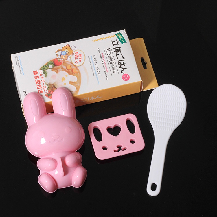 Khuôn Làm Cơm Nắm Hình Thỏ Hoạt Hình 3D Sáng Tạo Cho Trẻ Em