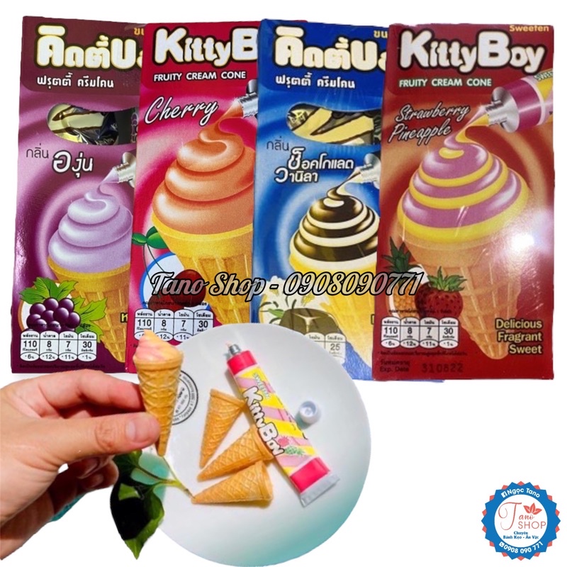 Bánh kem ốc quế tự làm DIY KITTY BOY hộp 20g - Thái Lan