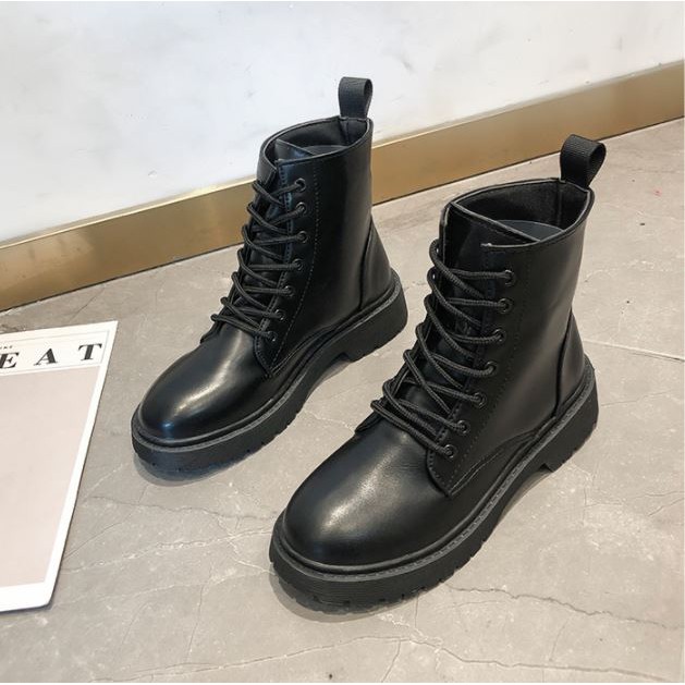 Boot nữ cổ ngắn đế 3 phân-Bốt nữ Martins phong cách Boots Ulzzang năng động da trơn bền đẹp TẶNG KÈM Mask dưỡng ẩm da | WebRaoVat - webraovat.net.vn