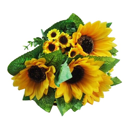 Bó Hoa Hướng Dương Giả 7 Bông Trang Trí Tiệc Cưới