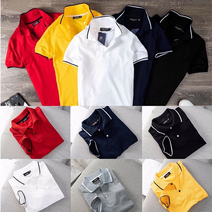 Áo POLO Nam Chất Thun Co Giãn, Áo Thun Nam Cổ Bẻ Cotton cổ có viền | BigBuy360 - bigbuy360.vn