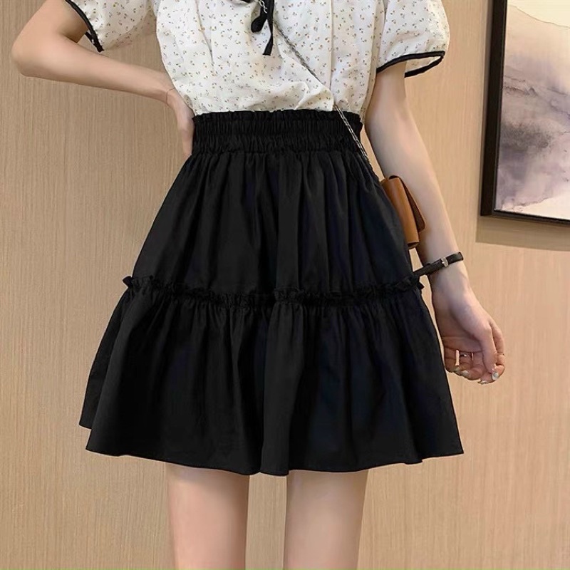 [New]Chân Váy Cạp Chun Xoè Nhấn Bèo GiữaChizi Shop