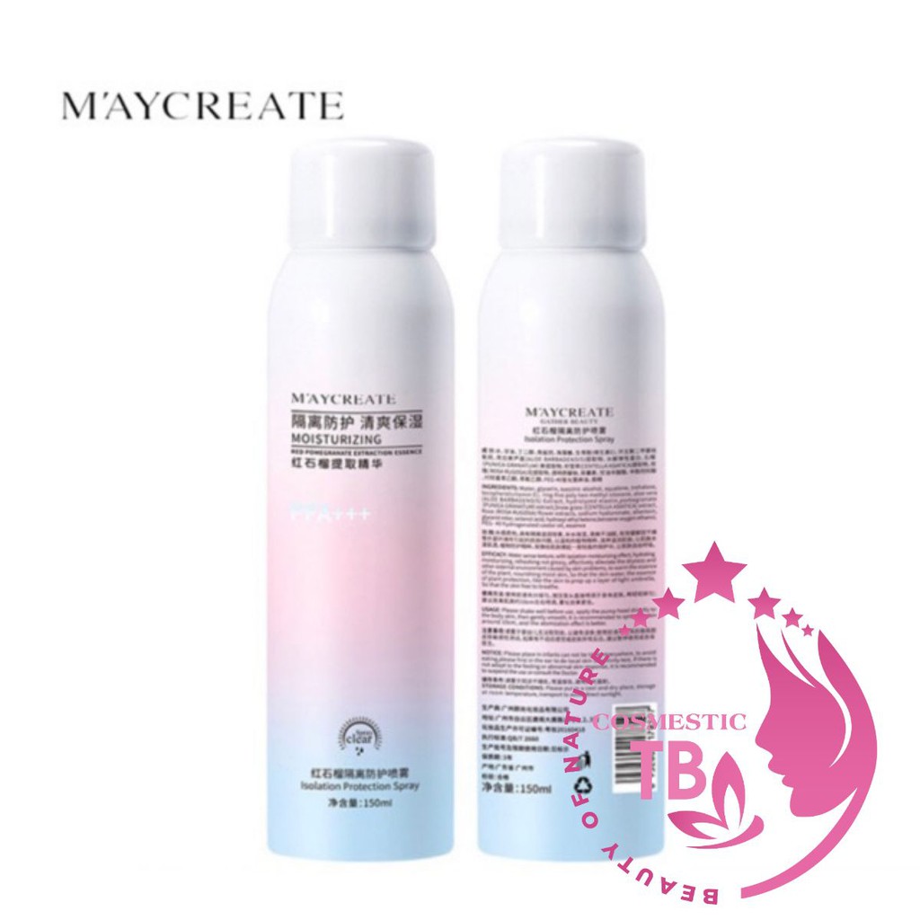 XẢ HÀNG 12-12 (cao cấp) Kem xịt chống nắng Maycreate – Chống nắng trắng da toàn thân dạng xịt siêu tốt