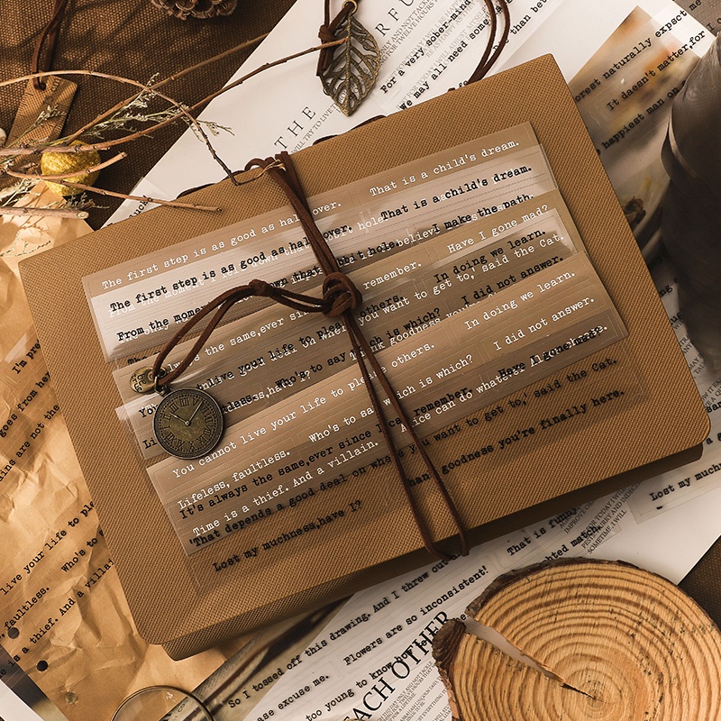 Set 6 tờ nhãn dán trang trí sổ tay kiểu chữ tiếng anh sáng tạo