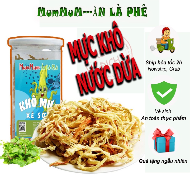 Khô mực xé sợi 200g MumMum Food đồ ăn vặt Hà Nội mực khô xé sợi hấp nước dừa