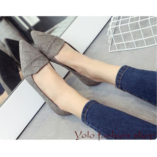 [OD15] Giày bệt búp bê nữ đế bằng da mềm kẻ caro hàng QC cao cấp | BigBuy360 - bigbuy360.vn