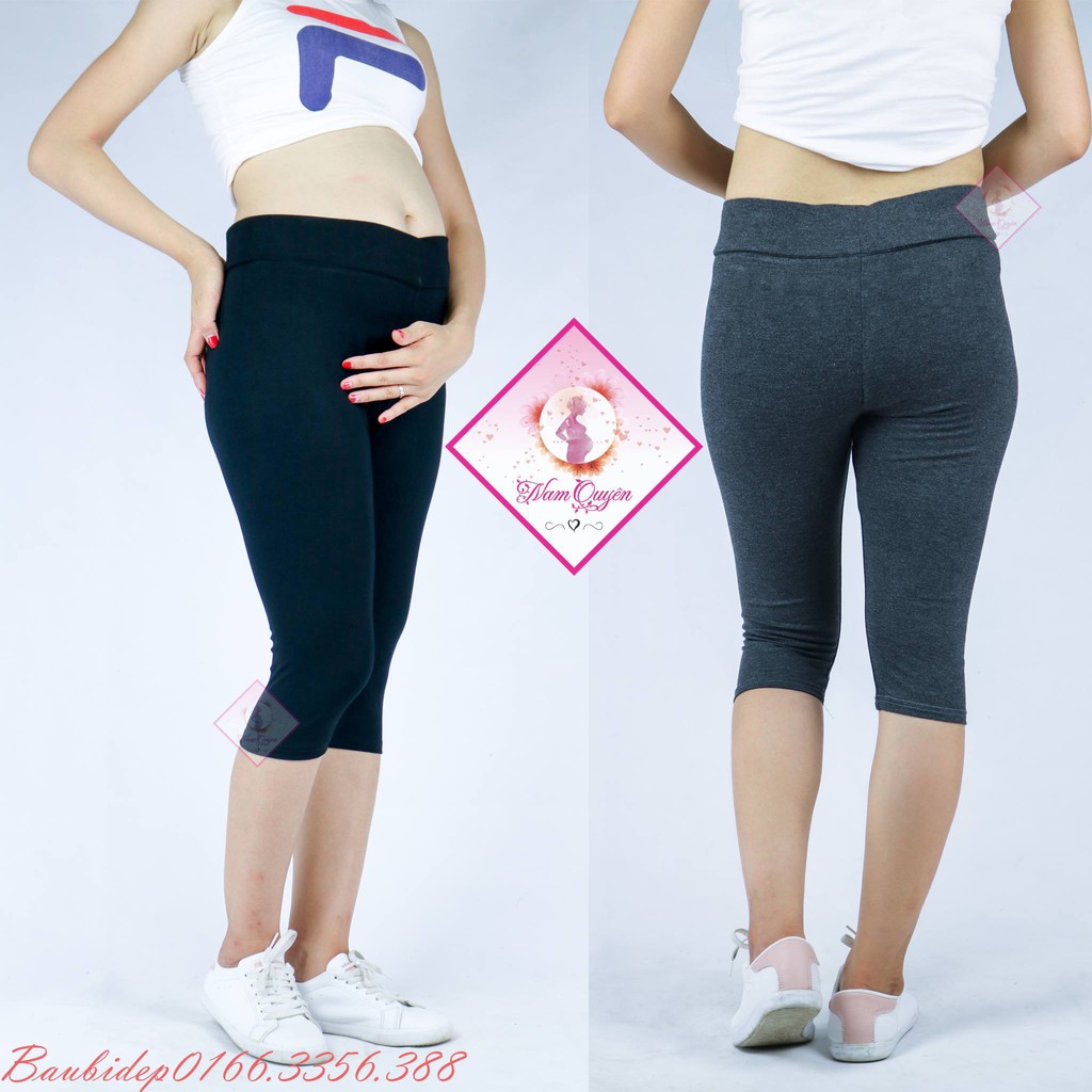 Quần bầu LỬNG CẠP CHÉO chất cotton co giãn 4 chiều , co giãn thoải mái size từ 40-80kg QB9005