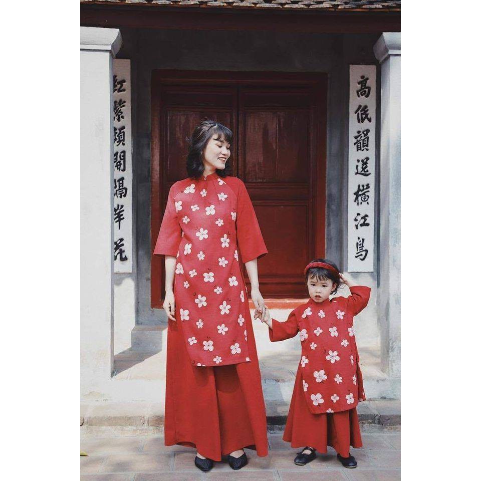 RẬP GIẤY - Áo dài suông xếp ly cổ - Mom 30070