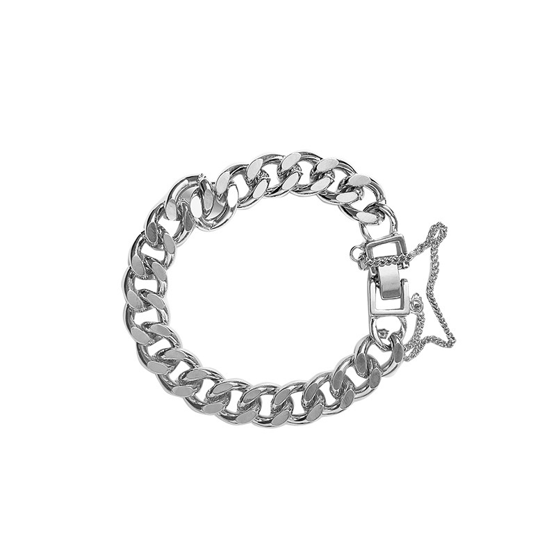 Vòng tay dày bằng kim loại phong cách hiphop phương Tây cá tính cho cặp đôi | BigBuy360 - bigbuy360.vn