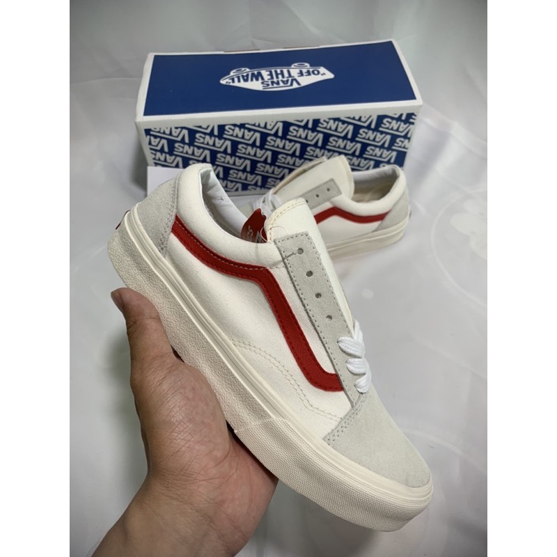 Giày Van Sọc Đỏ Chuẩn 1:1 Box Xanh Da lộn Xinh Xinh | BigBuy360 - bigbuy360.vn