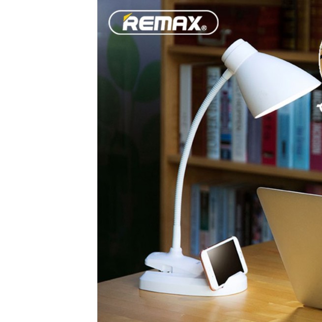 ♕♕♕ Đèn led cảm ứng kẹp bàn có giá đỡ điện thoại Remax RT - E500