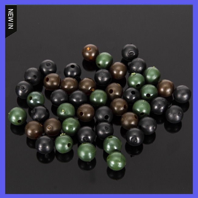 Bộ 50 Hạt Silicone Tròn 6mm/8mm Phụ Kiện Câu Cá