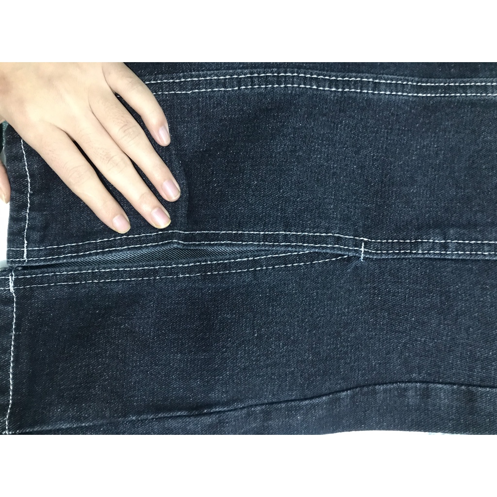 Chân Váy Jeans Size XXS XS Màu Xanh Đậm Xẻ Tà Trước