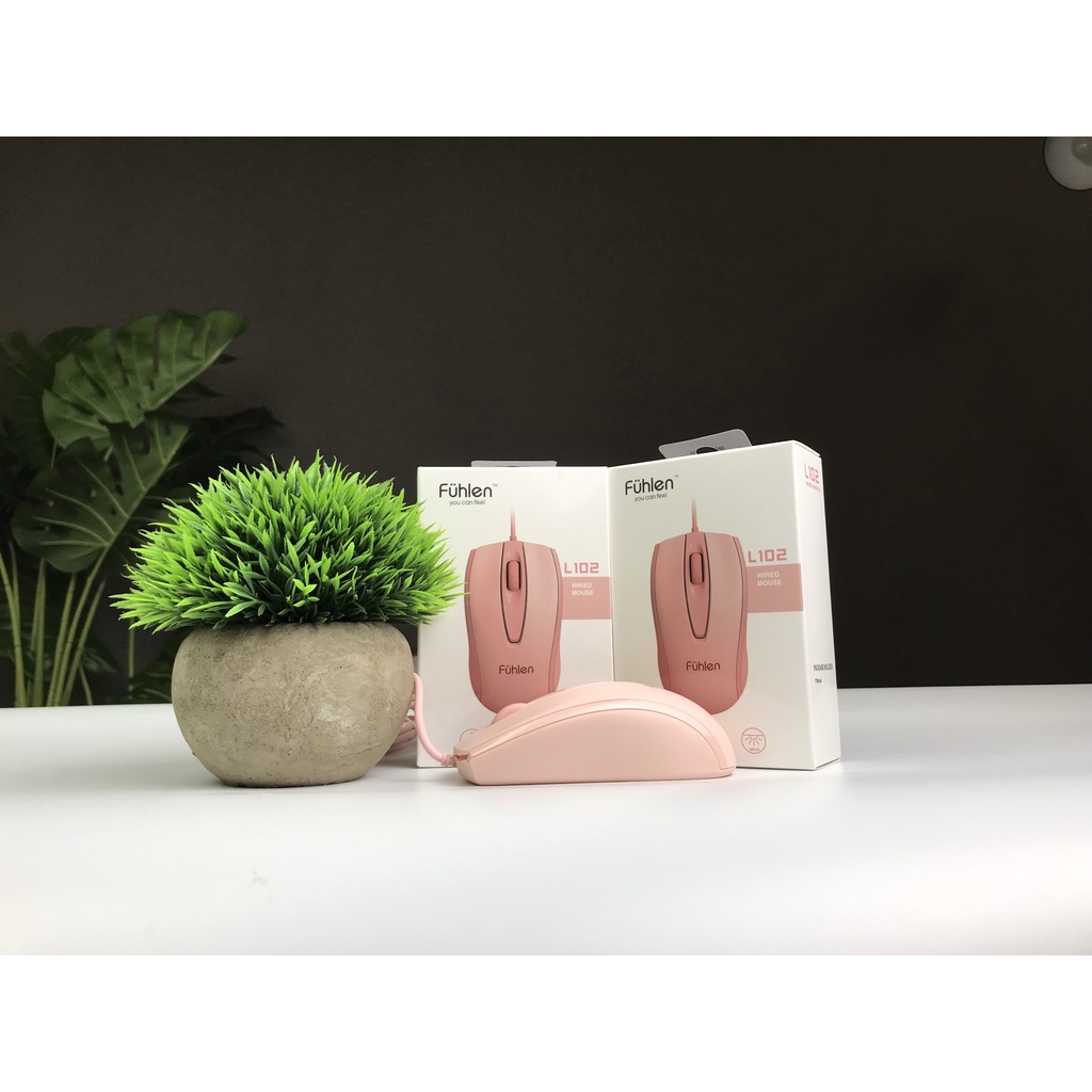 Chuột Fuhlen L102 Pink Chuột máy tính màu hồng có dây chính hãng Fuhlen gaming-Bảo hành chính hãng 2 năm