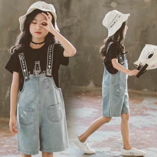 Set yếm jean bé gái lớn từ 15-45 kg (có sẵn + ảnh thật)