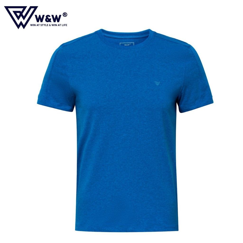 Áo Phông Nam W&amp;W Dáng Slim Fit - Cổ Tròn Tay Ngắn, Thiết Kế Chồm Vai Thân Trước, Chất Liệu Thoáng Mát WTS38S