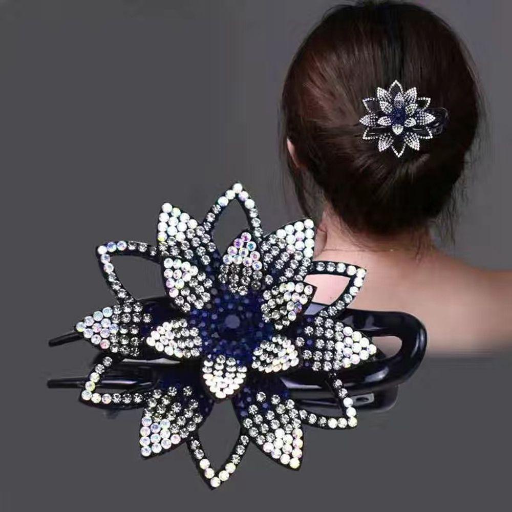 Kẹp Tóc Nhựa Hình Chữ U Họa Tiết Hoa Phong Cách Hàn Quốc Đơn Giản Dễ Phối Đồ