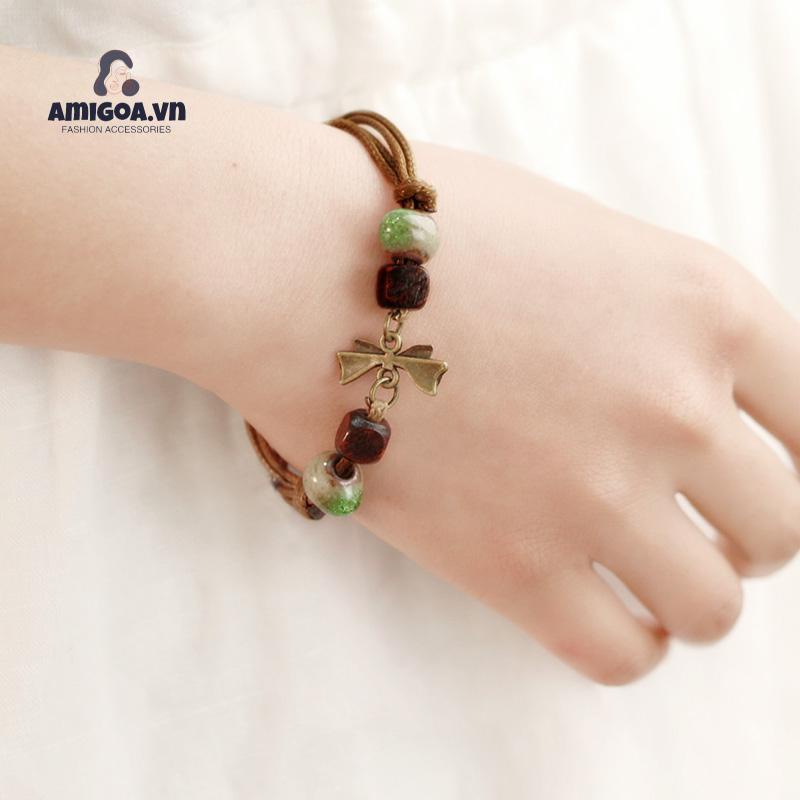 ✨✨Vòng Tay Phối Hạt Gốm Sứ Phong Cách Vintage Thời Trang