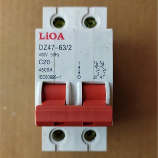 ATTOMAT LiOA 2 CỰC - ÁT CÀI TỪ 6A - 63A