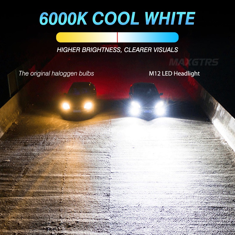 Bộ 2 bóng đèn Led MAXGTRS 55W H7 H4 Hi/Lo H8 H11 9005 Hb3 9006 Hb4 6500KH27/880 H1 H3 H27/881 PSX26W P13W H16Eu PSX24W
