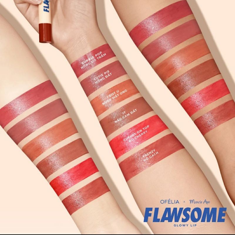 Son tint Flawsome Glowy Lip Ofelia x Miracle Apo (đủ 6 màu)