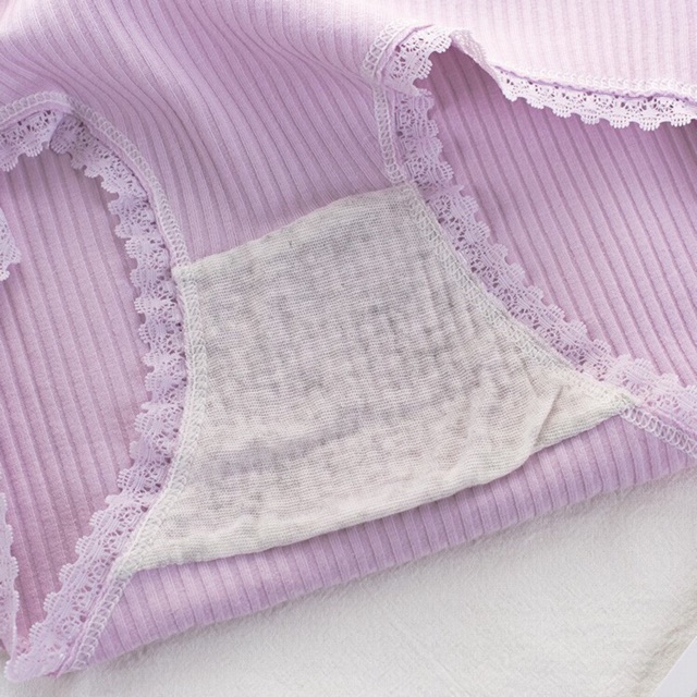 Quần Lót Nữ Cotton Tăm Phối Ren Cạp