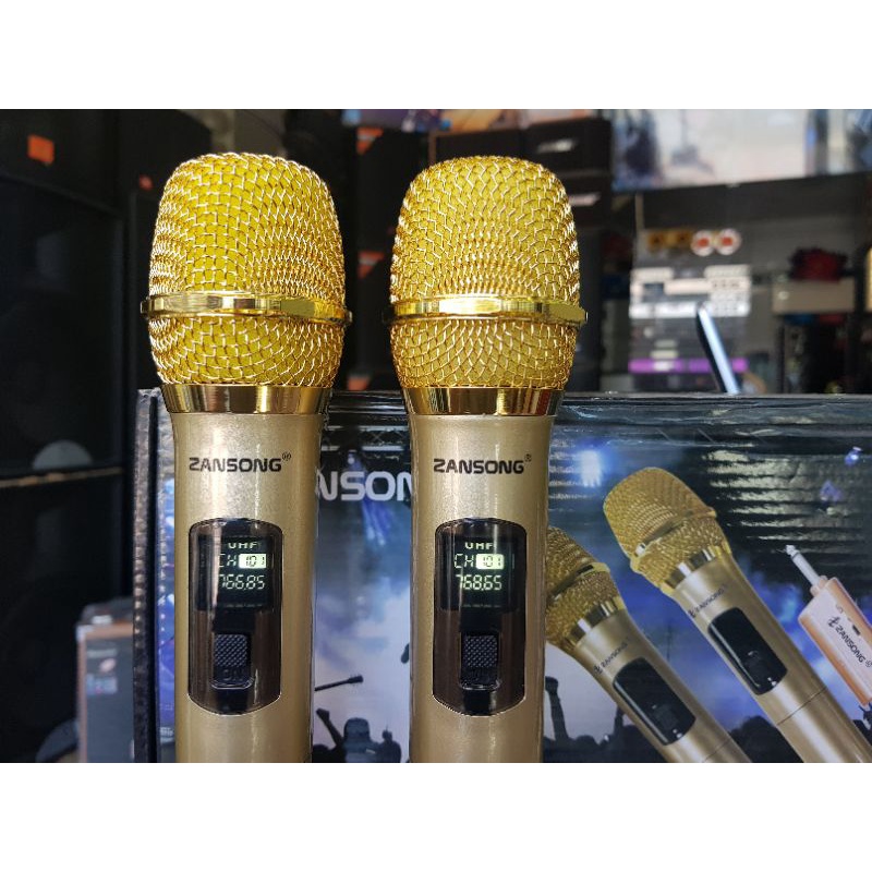Bộ Micro không dây Zansong S28A: 02 Micro, Micro dùng cho mọi loa và Amply Karaoke...