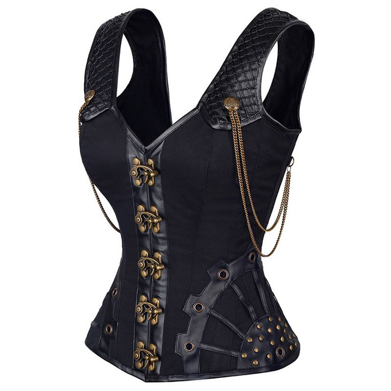 Steel bone corset, abdomen, breast support, gothic sexy corset