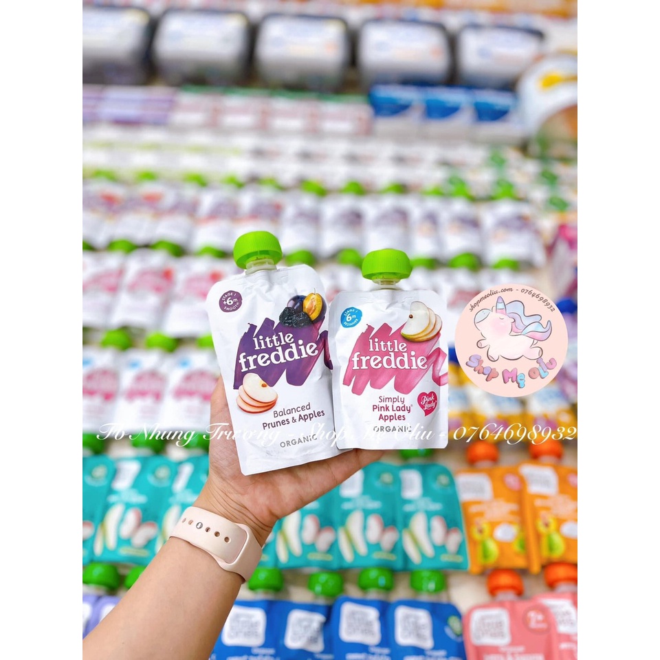 [SHIP AIR] Túi ăn dặm hoa quả/rau củ nghiền, sinh tố hữu cơ Little Freddie cho bé từ 6 tháng 100g