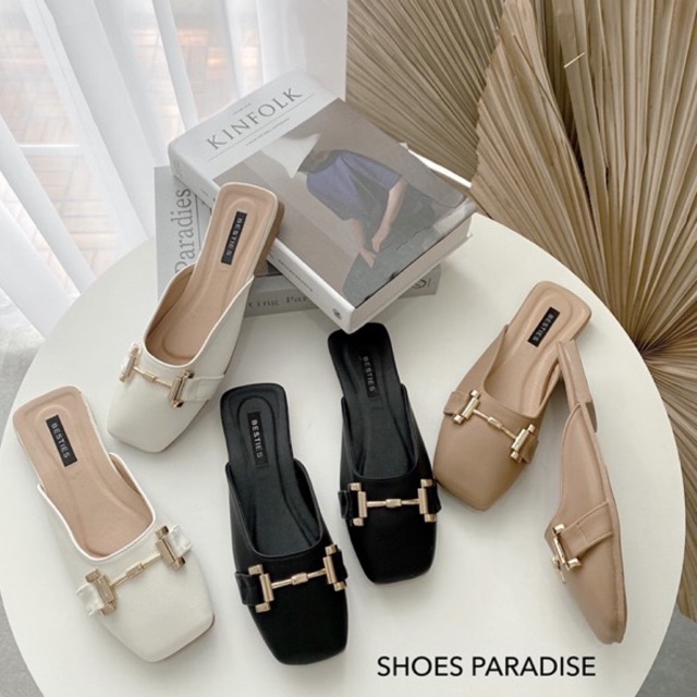 Giày sục nữ mũi vuông đẹp dép sục giày nữ hàn quốc SHOES PARADISE L144