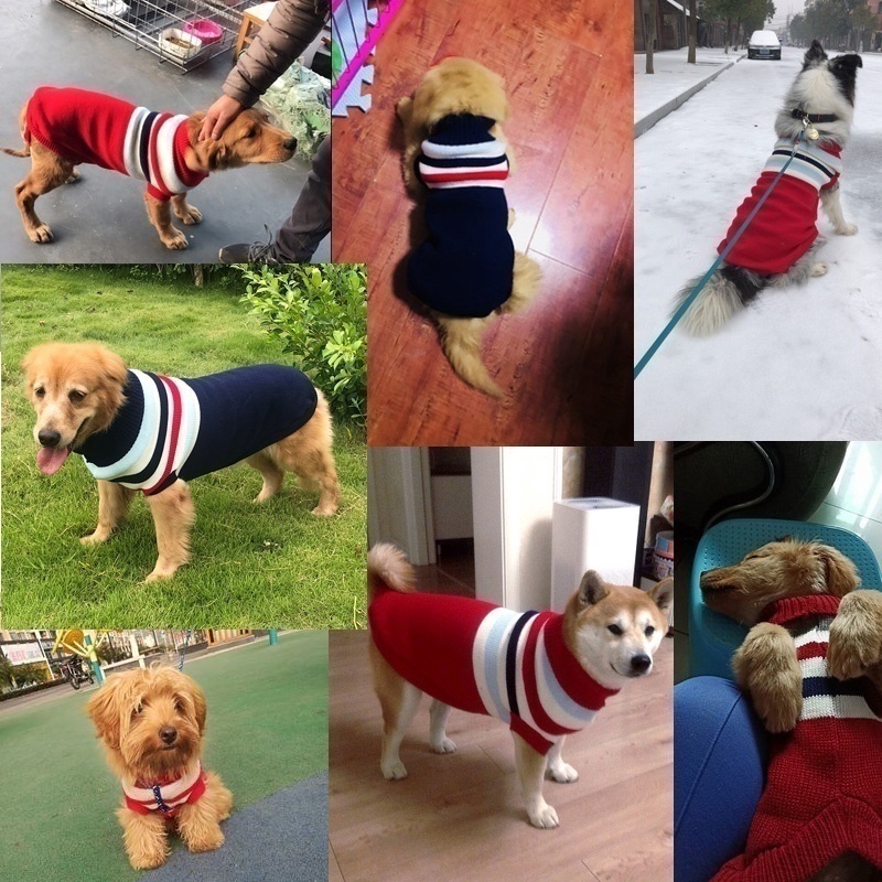 Áo len cho chó Quần áo khoác thú cưng Trang phục cho chó nhỏ vừa và lớn 4 màu