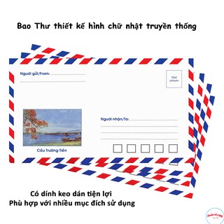 1 tệp (80-90 chiếc) Phong Bì Bao Thư Sọc Ngắn Thiết Kế Truyền Thống