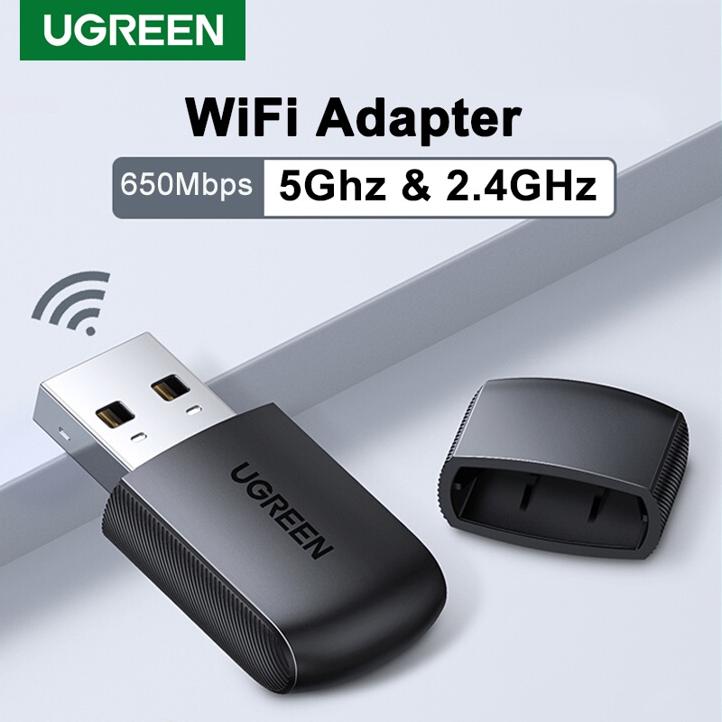 Thiết Bị Thu Sóng Wifi Ugreen 650Mbps 5Ghz &amp; 2.4GHz Hai Băng Tần USB Cho Ăng Ten Máy Tính