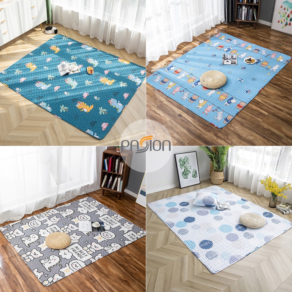Thảm Cotton Trải Sàn Chần Bông Hoạ Tiết Hiện Đại