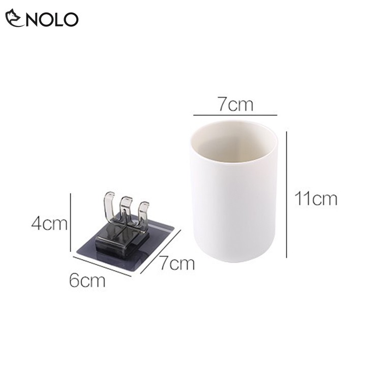 Combo 2 Kệ Treo Bàn Chải Đánh Răng Dán Tường Tặng Kèm Ly Cốc Đựng Nước Chất Liệu Nhựa PP An Toàn