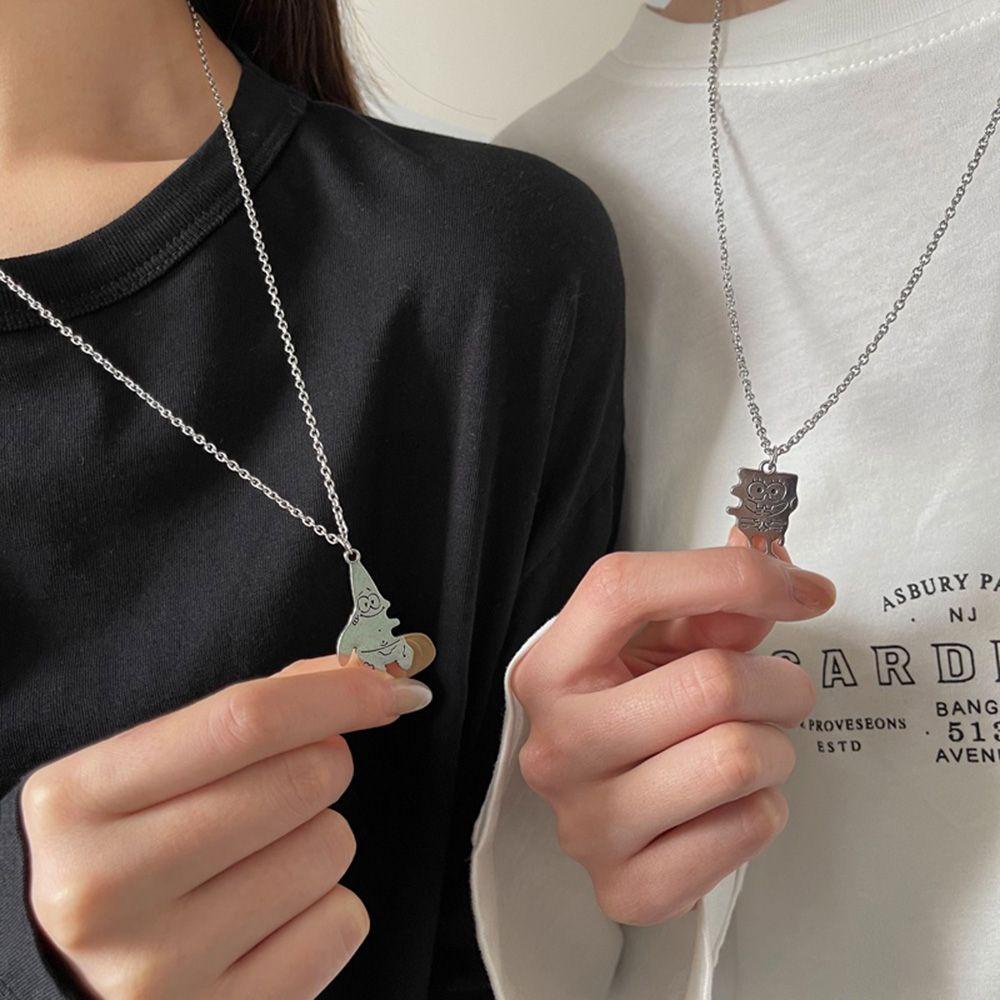 1 Vòng cổ Mặt Bọt Biển In Chữ Best Friend Patrick Dễ Thương Cho Cặp Đôi