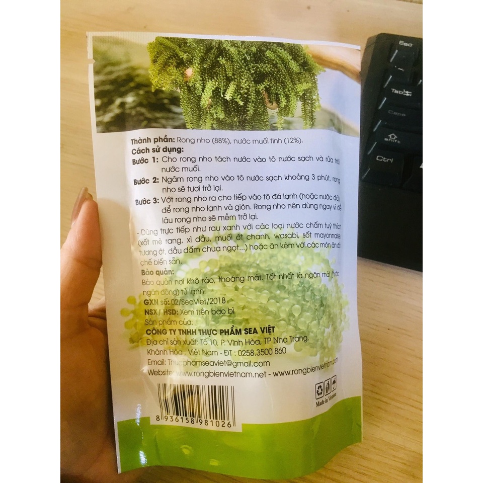 [Giao Hoả Tốc HCM] Rong Nho tách nứơc Sea Việt Gói 100g - Hỗ trợ Ăn Kiêng