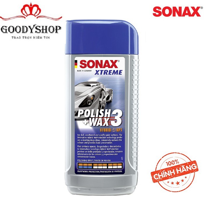 Chai Kem Xoá Xước Sonax 202100 Đánh Bóng Bảo Vệ Sơn Xe 3 Trong 1 Dạng Lai 250ml GOODYSHOP