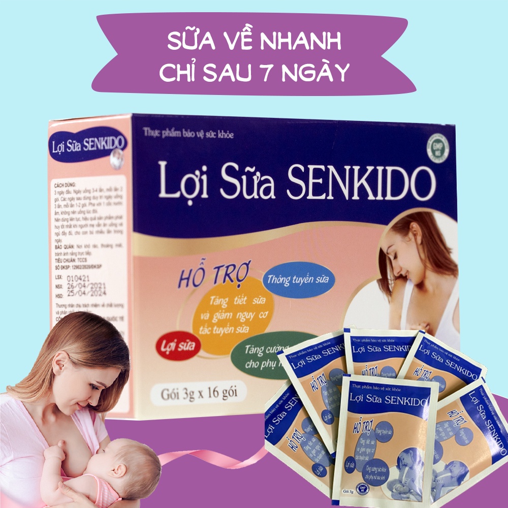 Cốm lợi sữa Senkido thông tắc tuyến sữa. Senkido mẹ tràn trề sữa, giúp sữa thơm hơn, đặc hơn.