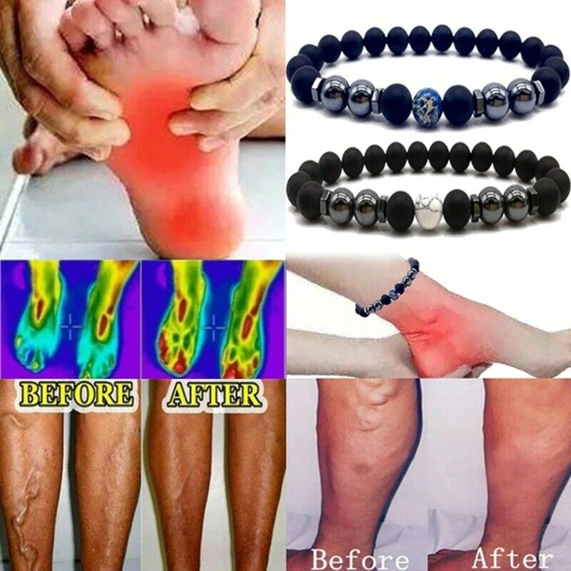 Vòng Đeo Chân Bằng Đá Obsidian Màu Đen Chống Sưng Có Thể Điều Chỉnh Giúp Giảm Cân