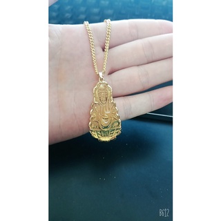 Dây chuyền nữ đá mặt phật bà vàng, mạ vàng 18k-trang sức cao cấp