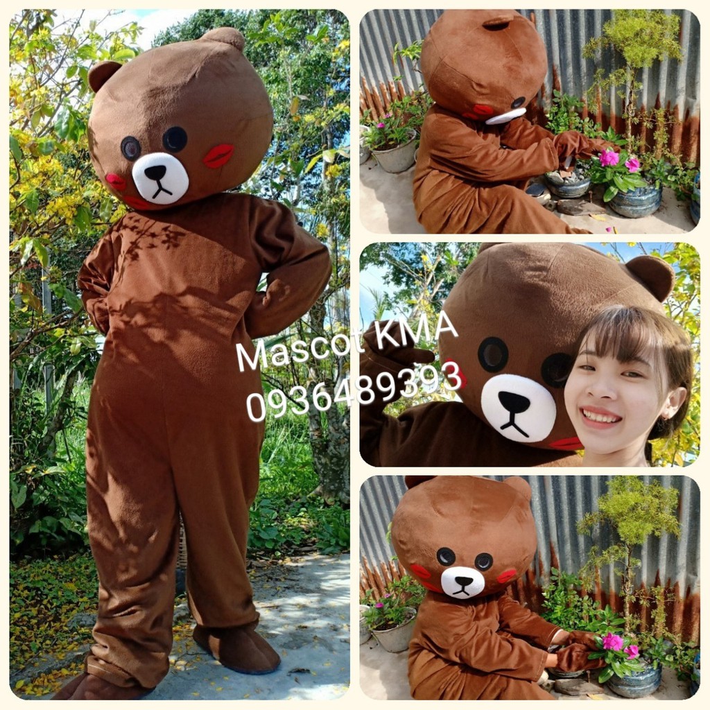 Mascot Gấu Brown đủ biểu cảm tự lắp ghép