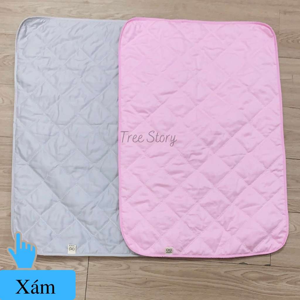 Lót chống thấm cao cấp Tree Story cotton Hàn chần bông đẹp tiện dụng an toàn cho bé yêu