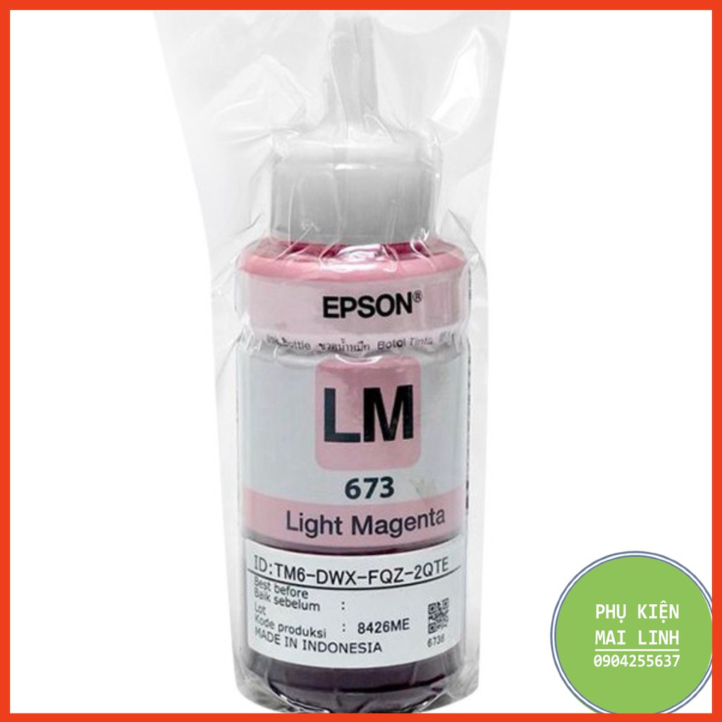 ☘️Mực in màu E.p,son T673 mực máy in E.pson L800 / L810 / L805 / L850 / L1800 nhập khẩu màu Đỏ nhạt